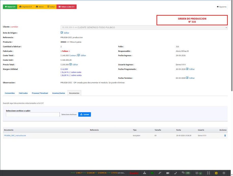 Documentos de la O.P.