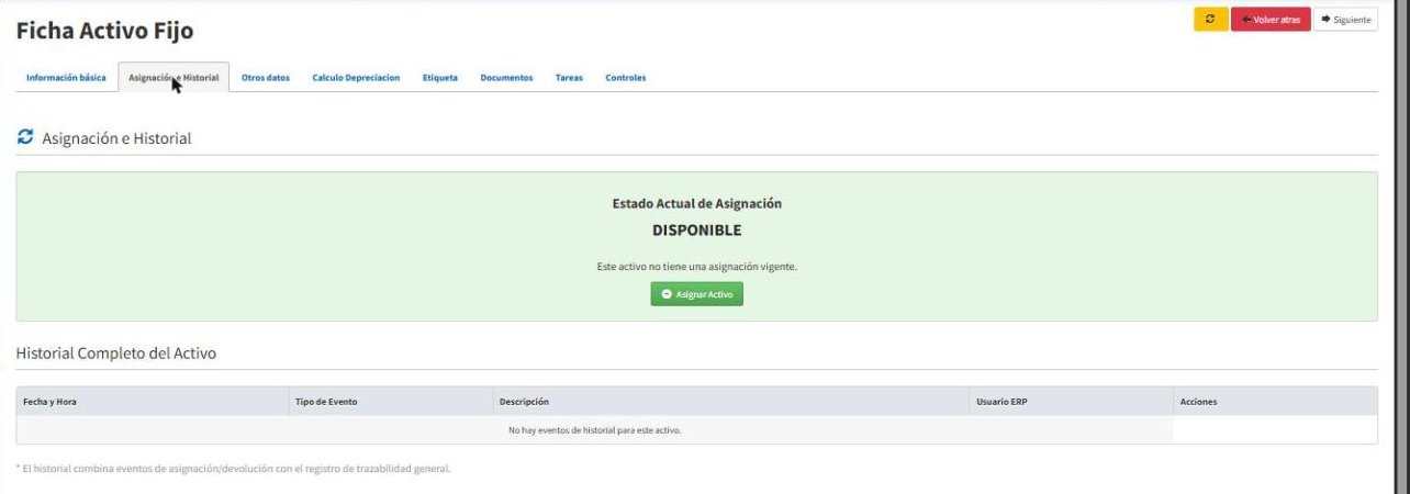 Activo disponible, sin asignaci&oacute;n vigente