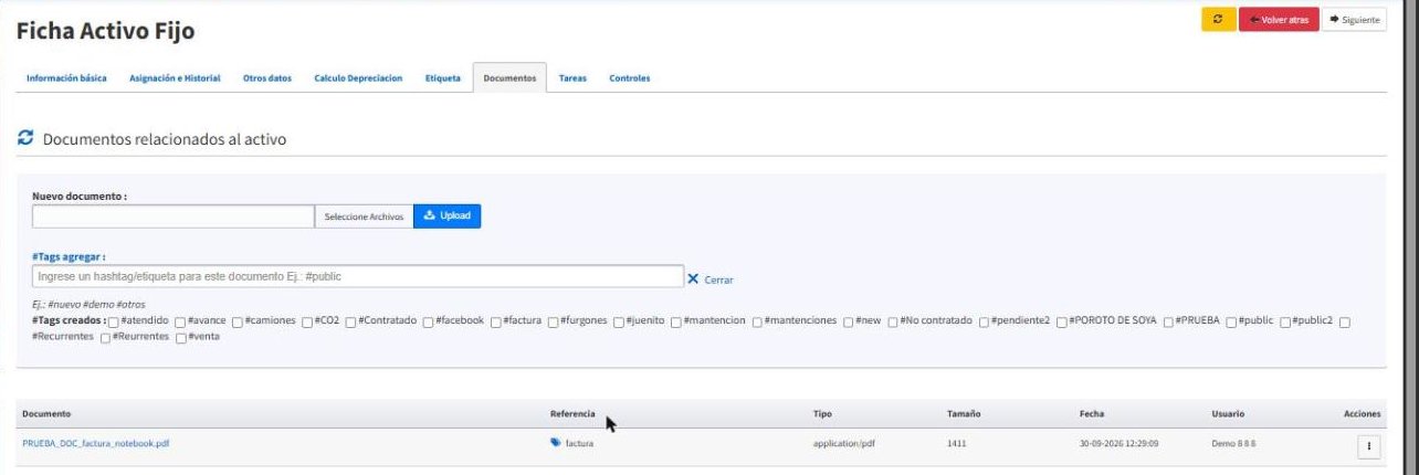 Documento adjunto con su tag