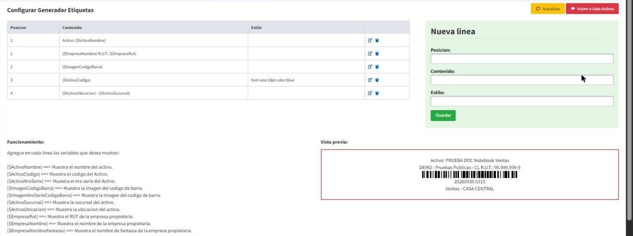 Configurar Generador Etiquetas