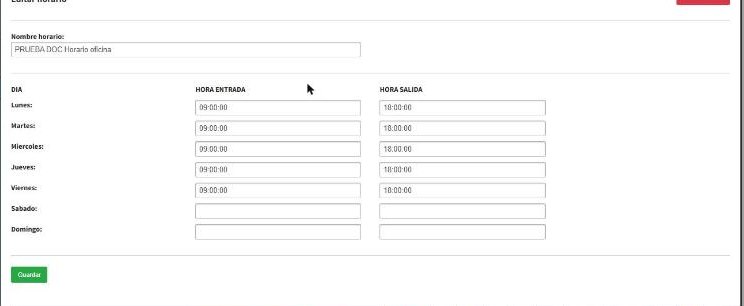 Horario guardado