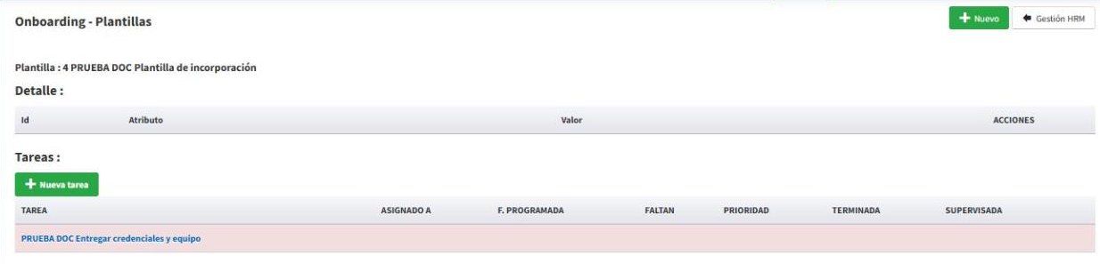 Plantilla con su tarea