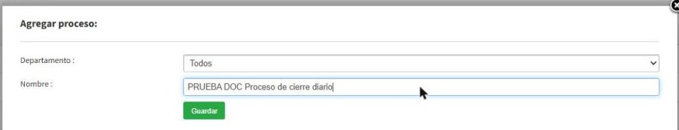 Agregar proceso