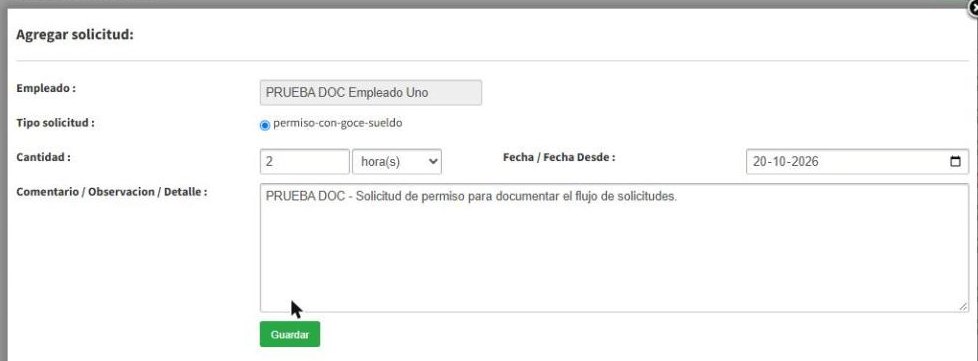 Detalle de la solicitud