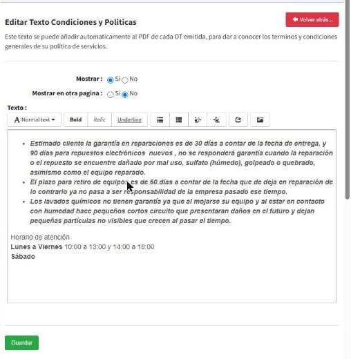 Condiciones y políticas
