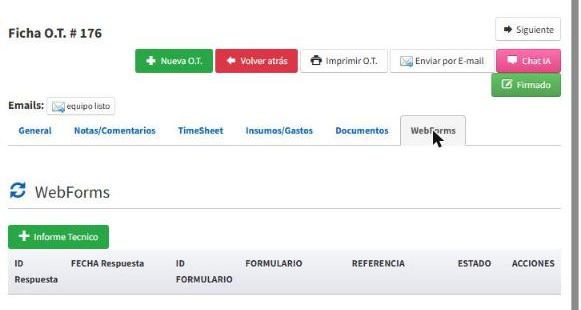 WebForms de la O.T.