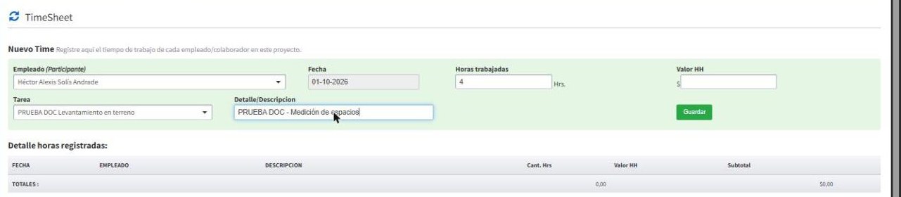 Formulario Nuevo Time