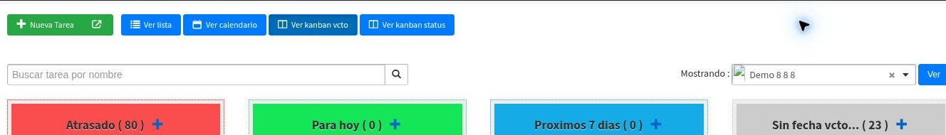 Tablero de tareas por vencimiento