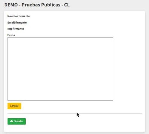Pantalla de firma